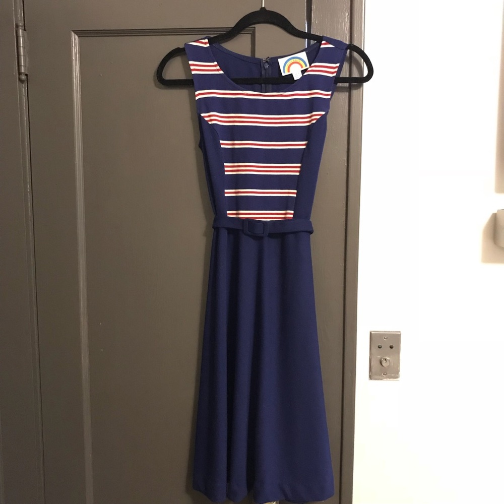 ModCloth Red/White/Blue Fit & Flair Dress
